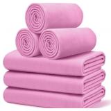 6 PC SOFT FLEECE THROW BLANKETS 210GSM, 60X50 INCH