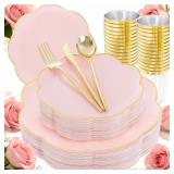 EJONIRINJONIR 180PCS FANCY PINK AND GOLD PLASTIC P