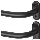 2 PACK CURTAIN RODS 36-120 INCH, BLACK WRAP AROUND