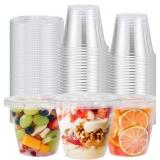 CLAWSOFF 50 PACK 9 OZ PLASTIC CUPS WITH FLAT LIDS,