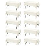 10-PACK IVORY TABLECLOTHS FOR RECTANGLE TABLES, 60