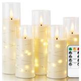 HOMEMORY FLICKERING FLAMELESS CANDLES WITH REMOTE,