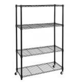 SEVILLE CLASSICS 4-TIER STEEL WIRE SHELVING, 36" W