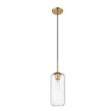 $114 MONTY 1-LIGHT HERITAGE BRASS PENDANT LIGHT WI