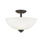 $107 BURREN 3-LIGHT BRONZE SEMI-FLUSH MOUNT WITH M