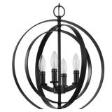 $309 EQUINOX 4-LIGHT BLACK SPHERE PENDANT