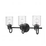 KINSLEY 22 IN. 3-LIGHT MATTE BLACK VANITY-LIGHT WI