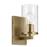 CROSBY 1-LIGHT NATURAL BRASS BATHROOM INDOOR WALL