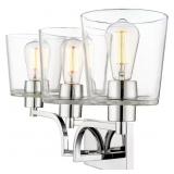 $110 EVALON 25 IN. 3-LIGHT CHROME VANITY LIGHT WIT