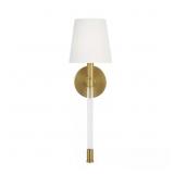 $179 HANOVER 1-LIGHT BURNISHED BRASS WALL SCONCE W