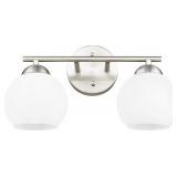 EMAK MODERN GLOBE VANITY LIGHTS, BRUSHED NICKEL BA