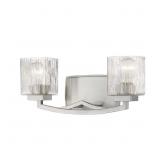 $184 2-LIGHT BRUSHED NICKEL VANITY LIGHT WITH CHIS