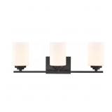 22 IN. 3-LIGHT MATTE BLACK VANITY LIGHT
