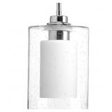 DOUBLE GLASS 1-LIGHT POLISHED CHROME PENDANT