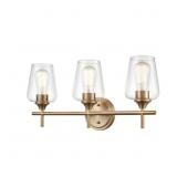$158 3-LIGHT 22 IN. MODERN GOLD VANITY LIGHT