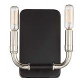 LIEGE 2-LIGHT MATTE BLACK WITH POLISHED NICKEL HIG
