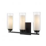 $156 24 IN. 3-LIGHT MATTE BLACK VANITY LIGHT WITH