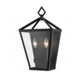 $190 2-LIGHT 18 IN. TALL POWDER COATED BLACK OUTDO