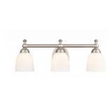 $139 3 LIGHT 22" WIDE VANITY LIGHT WITH FROSTED GL