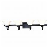 $175 AGILIS 43 IN. 4-LIGHT BLACK BATHROOM VANITY L