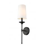 $114 Z-LITE EMILY 5.5-IN W 1-LIGHT MATTE BLACK TRA