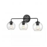 $131 25.5 IN. 3-LIGHT MATTE BLACK VANITY LIGHT