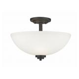 ASHTON 3 LIGHT 15.75 INCH WIDE SEMI FLUSH MOUNT BY