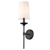 $114 Z-LITE EMILY 1 - LIGHT WALL LIGHT IN MATTE BL