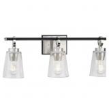 $164 CASSELL 24.12 IN. 3-LIGHT BRUSHED NICKEL AND