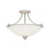 $154 3-LIGHT SATIN NICKEL SEMI FLUSH MOUNT WITH ET