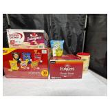 1 LOT (5) ASSORTED SNACKS AND BEVERAGES.
