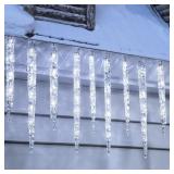 ICICLE LIGHTS OUTDOOR WITH CLIPS,LED 20 TUBES TWIN