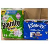 1 LOT OF PAPER TOWEL 12 PACK/1- KLEENEX TISSUES 12