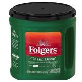 1 LOT OF 5-FOLGERS DECAFFEINATED CLASSIC ROAST GRO