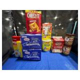 1 LOT (9) ASSORTED SNACKS AND CONDIMENTS