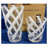 8 PIECE SWIRL DRINKWARE SE WHITE