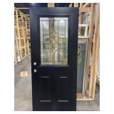35 X 79 1/2 VIEW DECORATIVE EXTERIOR DOOR, BLACK
