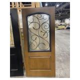36 X 79 1/2 SOLID WOOD ENTRY DOOR, BROWN 1/2 VIEW