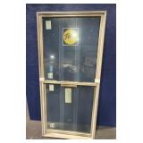 PELLA 36 1/2 X 78 VINYL SINGLE HUNG WINDOW, PUTTY