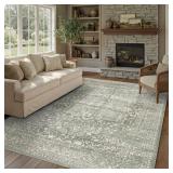 OLIVE GREEN 5X7 AREA RUGS FOR LIVING ROOM WASHABLE