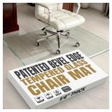 $495 TEMPERED GLASS OFFICE CHAIR MAT FOR CARPET &