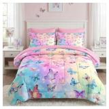 PAMNEST TWIN COMFORTER SET FOR GIRLS, 5 PIECES BUT