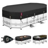 QH.HOME 12X24FT WINTER OVAL POOL COVER,RATCHET WIN