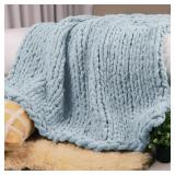 CARRIEDIOSA CHUNKY KNIT THROW BLANKET 50" X 60", 1