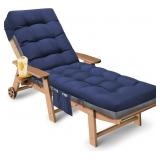 OUTDOOR LOUNGE CHAIR CUSHION, WATERPROOF CHAISE LO