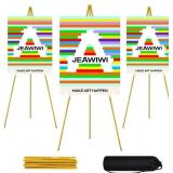 JEAWIWI 3 PCS LIGHTWEIGHT EASEL STAND, 66 INCH, GO