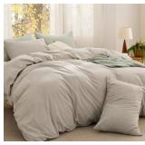BEDSURE PUREWOVEN COTTON COMFORTER SET PREWASHED,