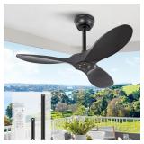KBZZ 36 INCH BLACK CEILING FAN WITHOUT LIGHT,6 SPE