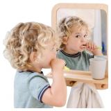 MONTESSORI WOODEN AND ACRYLIC WALL MIRROR WITH HOO