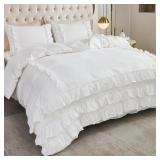 HERSIDE WHITE COMFORTER SET QUEEN SIZE,WATERFALL R